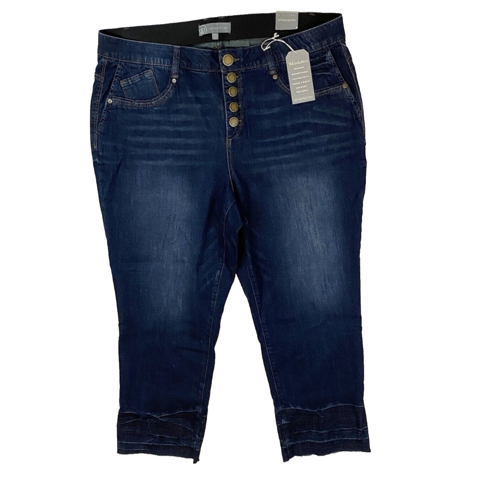 Wit & Wisdom Blue Jeans Women Size 20W High-Rise 'Ab'solution Slim Straight NWT